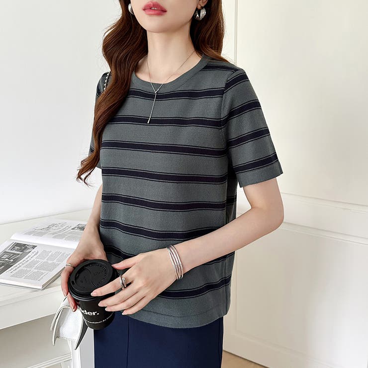 サマーニット ボーダーニット トップス夏 | COCOMOMO | 詳細画像22 