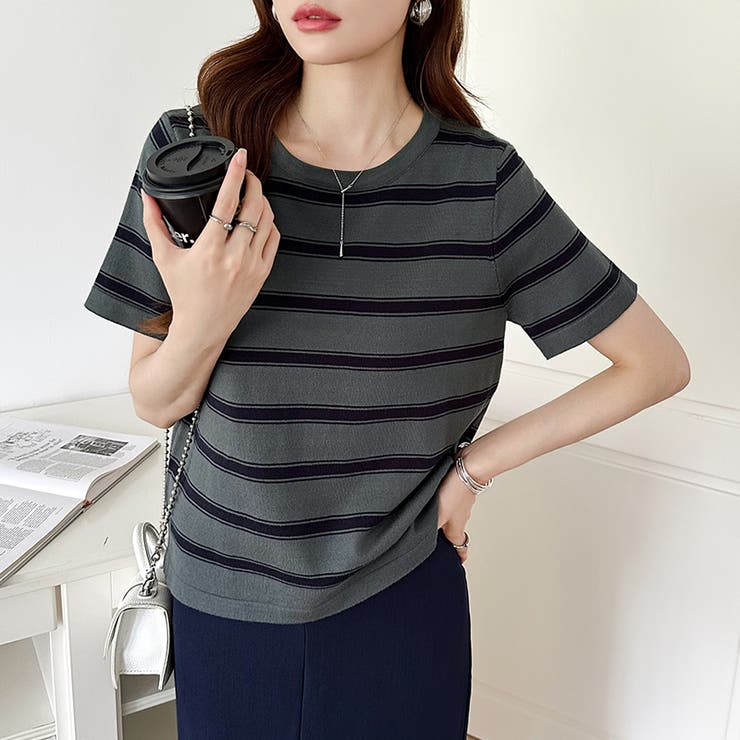 サマーニット ボーダーニット トップス夏 | COCOMOMO | 詳細画像23 