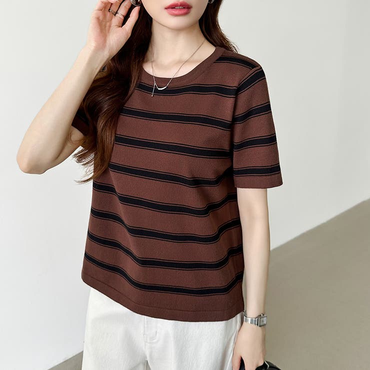 サマーニット ボーダーニット トップス夏 | COCOMOMO | 詳細画像25 