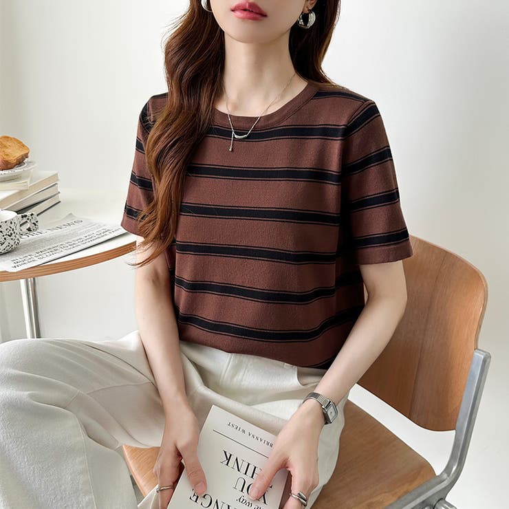 サマーニット ボーダーニット トップス夏 | COCOMOMO | 詳細画像30 