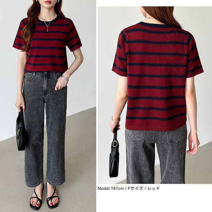 サマーニット ボーダーニット トップス夏 | COCOMOMO | 詳細画像36 