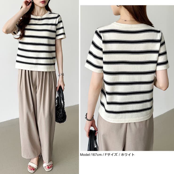 サマーニット ボーダーニット トップス夏 | COCOMOMO | 詳細画像7 