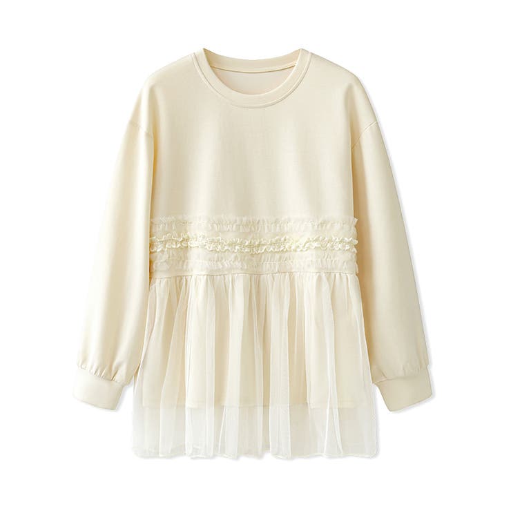 チュールドッキングペプラムトップス ペプラム ダンボールスウェット | COCOMOMO | 詳細画像46 