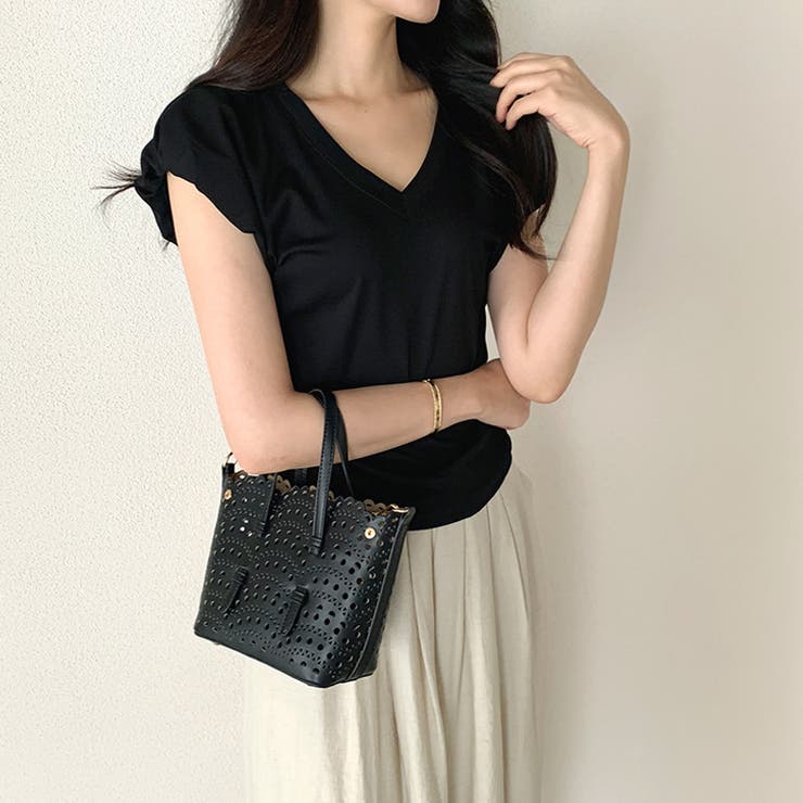 サイドギャザートップス パフスリーブ Tシャツ | COCOMOMO | 詳細画像15 