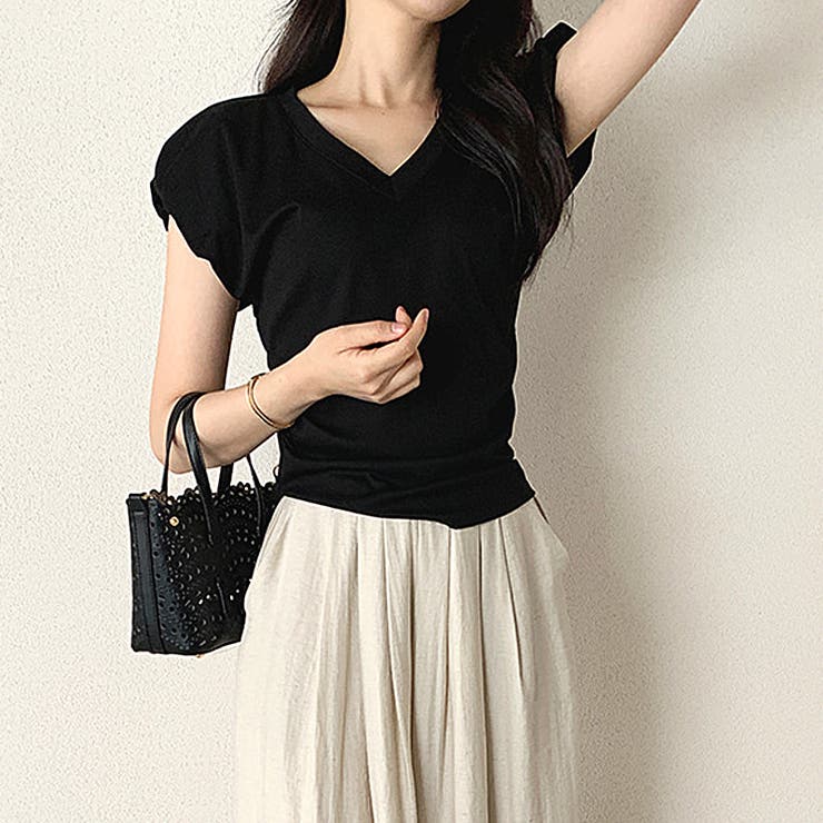 サイドギャザートップス パフスリーブ Tシャツ | COCOMOMO | 詳細画像16 