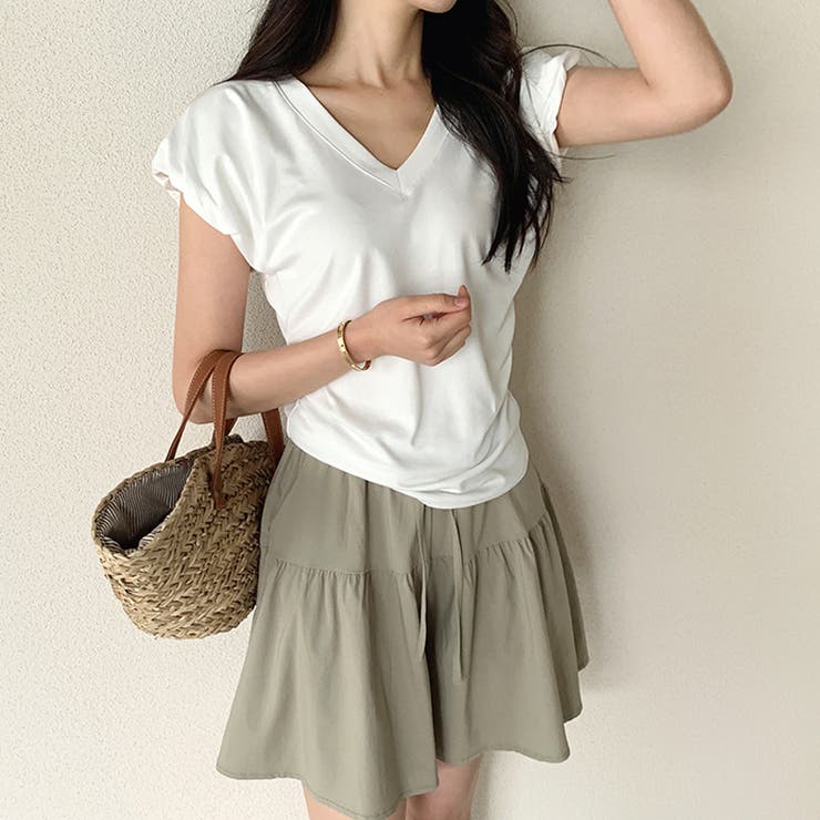 サイドギャザートップス パフスリーブ Tシャツ | COCOMOMO | 詳細画像2 