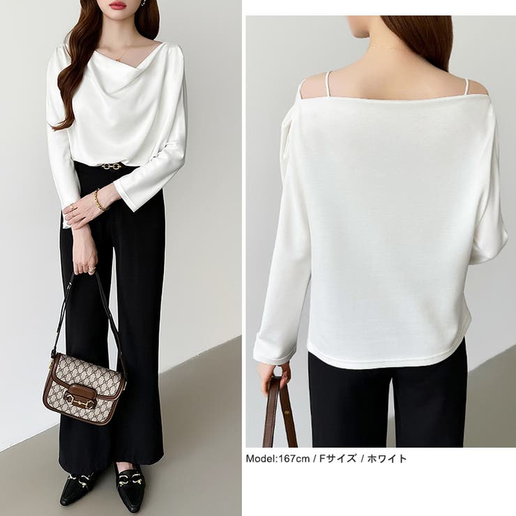 3wayで着回し自在 オフショルダー ドレープトップス | COCOMOMO | 詳細画像19 