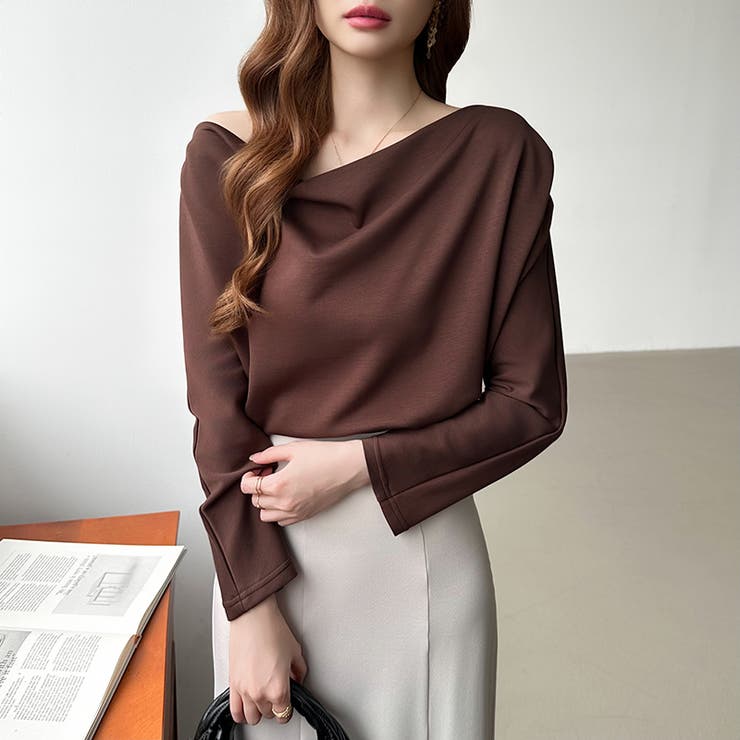 3wayで着回し自在 オフショルダー ドレープトップス | COCOMOMO | 詳細画像35 