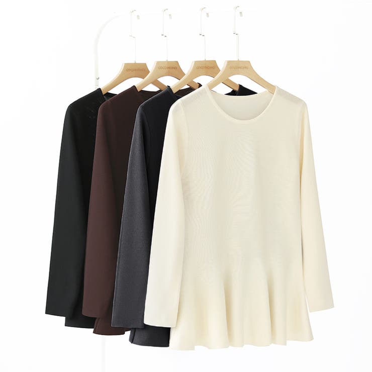 ペプラムトップス ペプラムニット オフィスカジュアル | COCOMOMO | 詳細画像40 