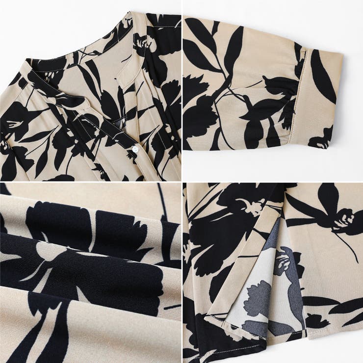 アトリエgg☆コスモス柄ワンピース19ハーフ美品 きれいめワンピース