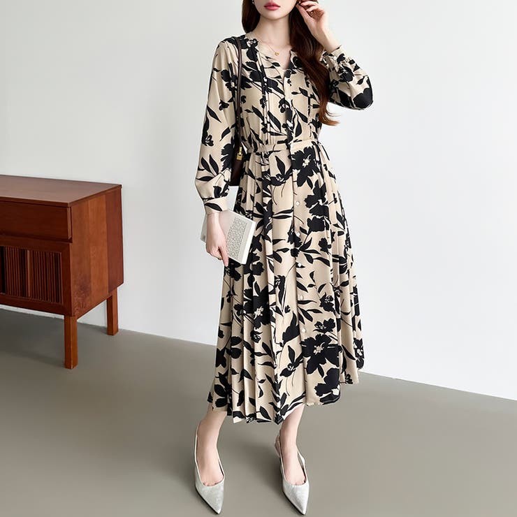 【花柄 ドット柄】 きれいめワンピース | COCOMOMO | 詳細画像8 