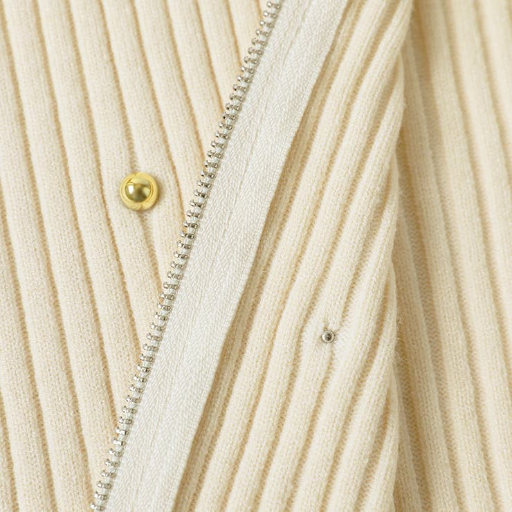 ダブルジップ リブニット ショートカーディガン | COCOMOMO | 詳細画像46 