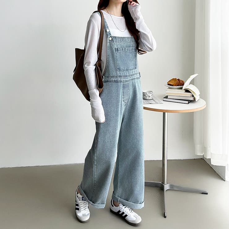 デニムサロペットパンツ サロペット オーバーオール | COCOMOMO | 詳細画像10 