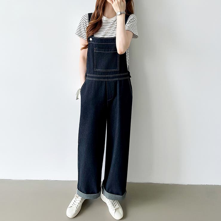 デニムサロペットパンツ サロペット オーバーオール | COCOMOMO | 詳細画像12 