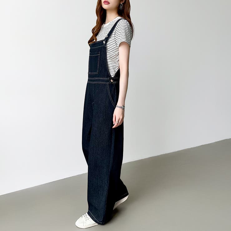 デニムサロペットパンツ サロペット オーバーオール | COCOMOMO | 詳細画像13 