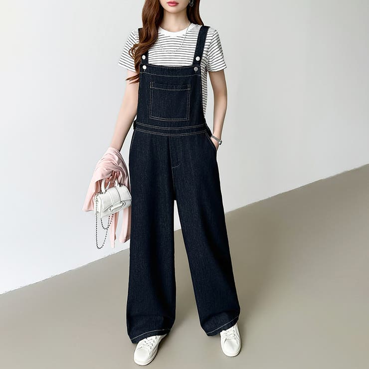 デニムサロペットパンツ サロペット オーバーオール | COCOMOMO | 詳細画像14 