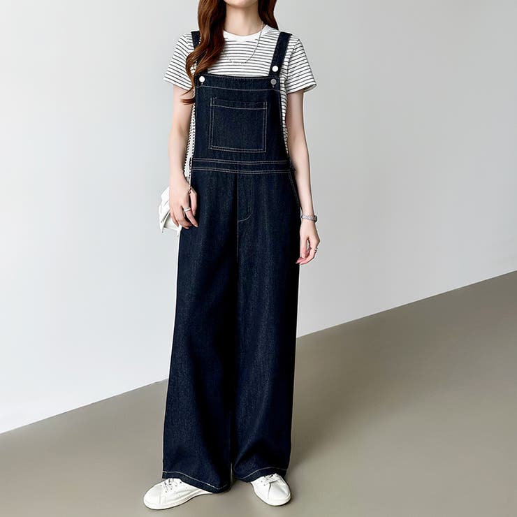 デニムサロペットパンツ サロペット オーバーオール | COCOMOMO | 詳細画像19 