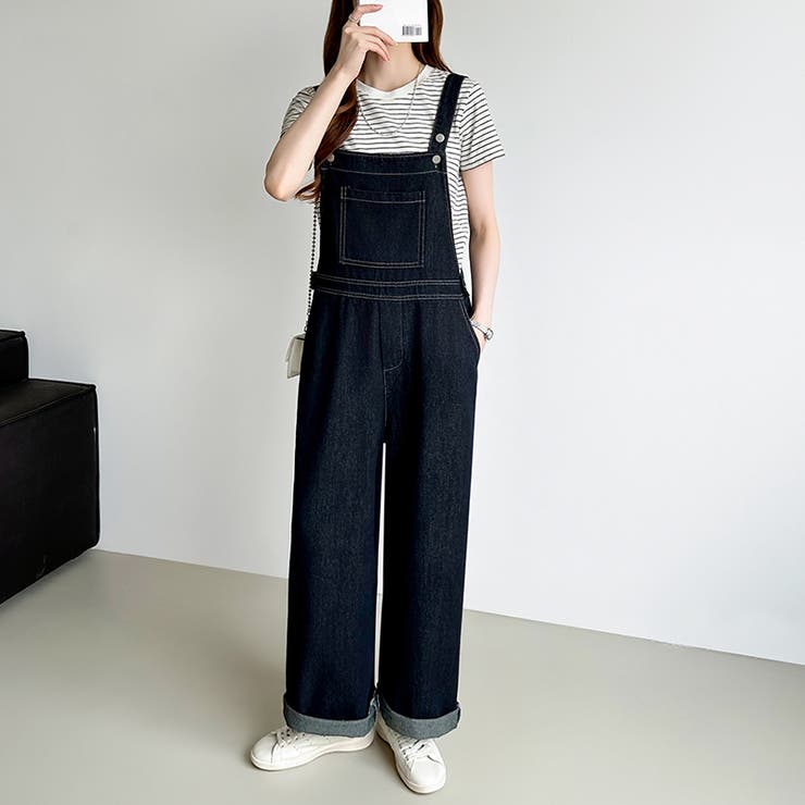 デニムサロペットパンツ サロペット オーバーオール | COCOMOMO | 詳細画像21 