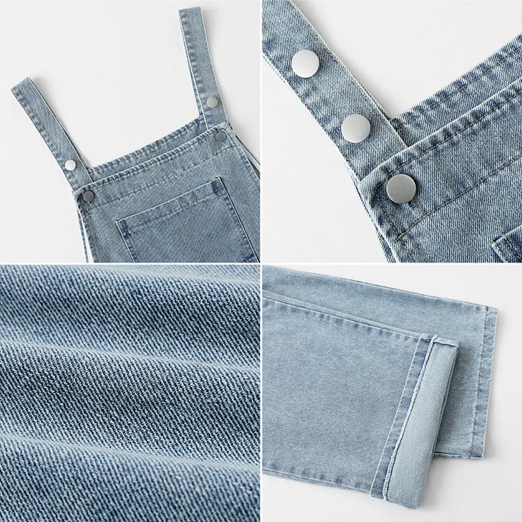 デニムサロペットパンツ サロペット オーバーオール | COCOMOMO | 詳細画像23 