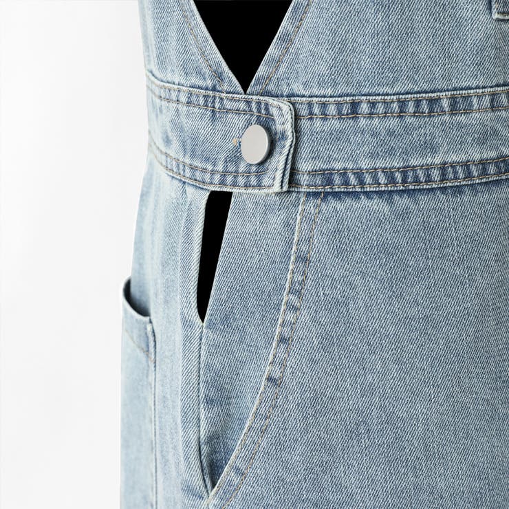 デニムサロペットパンツ サロペット オーバーオール | COCOMOMO | 詳細画像25 