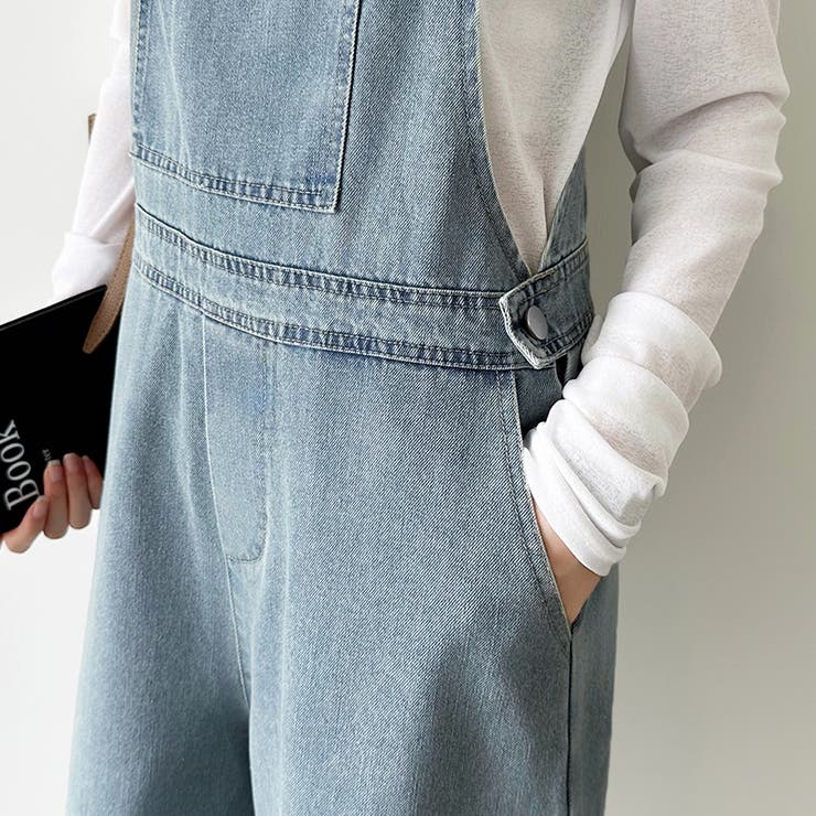 デニムサロペットパンツ サロペット オーバーオール | COCOMOMO | 詳細画像5 