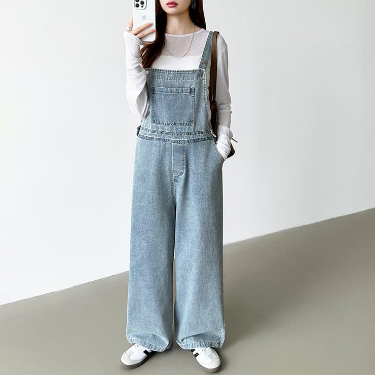 デニムサロペットパンツ サロペット オーバーオール | COCOMOMO | 詳細画像7 