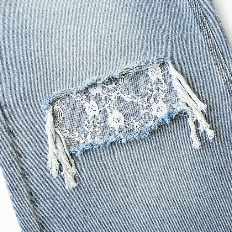 ダメージレースデニム デニムパンツ ダメージジーンズ | COCOMOMO | 詳細画像29 