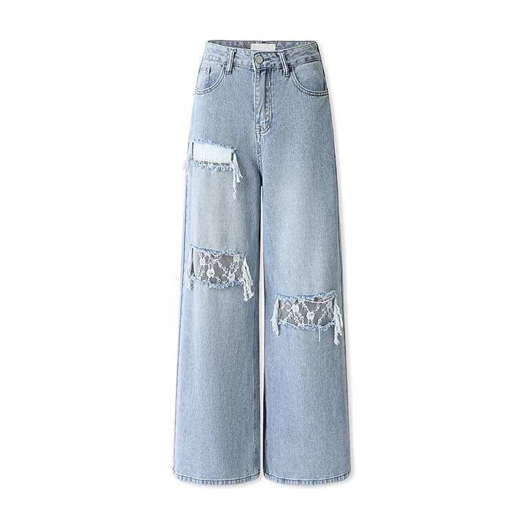 ダメージレースデニム デニムパンツ ダメージジーンズ | COCOMOMO | 詳細画像33 