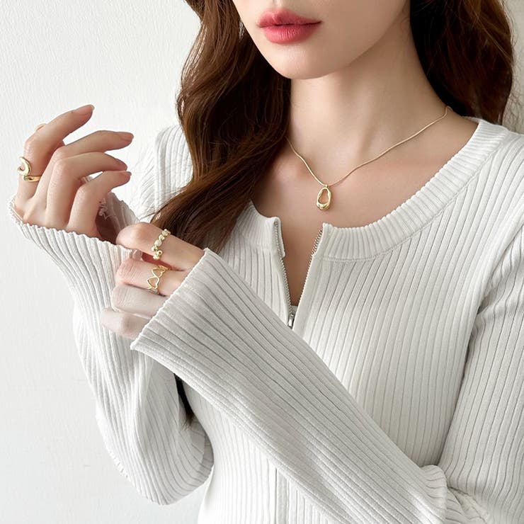 【新色登場】ダブルジップニット ショートジップカーディガン リブニット | COCOMOMO | 詳細画像4 