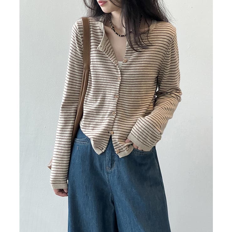 ボーダーニットカーディガン ボーダーニット カーディガン | COCOMOMO | 詳細画像10 