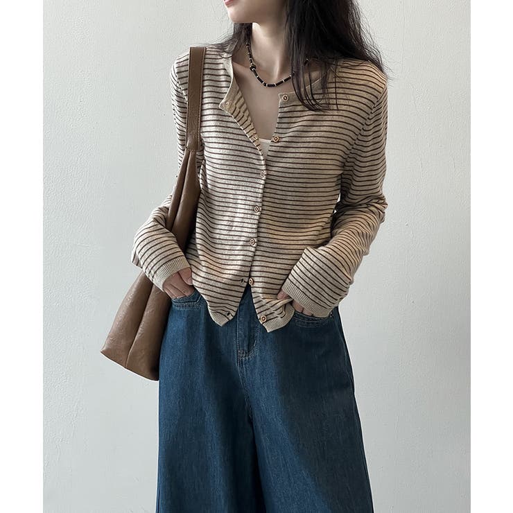 ボーダーニットカーディガン ボーダーニット カーディガン | COCOMOMO | 詳細画像12 