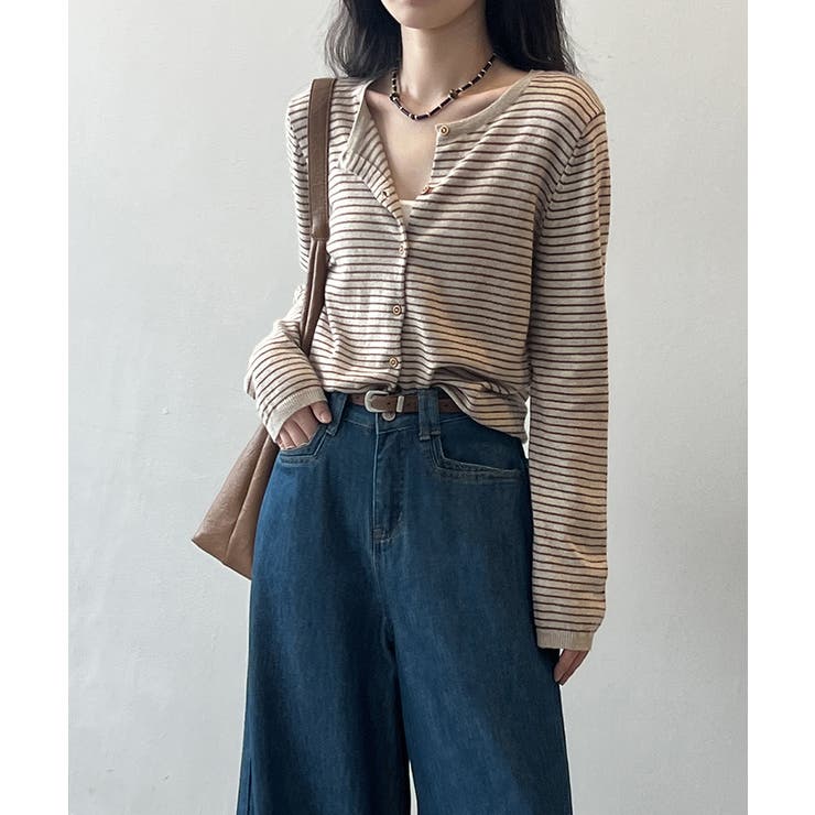 ボーダーニットカーディガン ボーダーニット カーディガン | COCOMOMO | 詳細画像13 