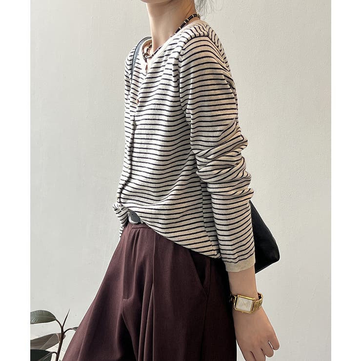 ボーダーニットカーディガン ボーダーニット カーディガン | COCOMOMO | 詳細画像1 