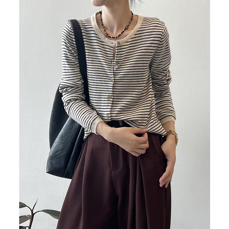 ボーダーニットカーディガン ボーダーニット カーディガン | COCOMOMO | 詳細画像2 