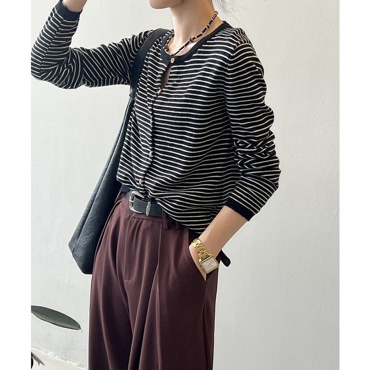 ボーダーニットカーディガン ボーダーニット カーディガン | COCOMOMO | 詳細画像5 