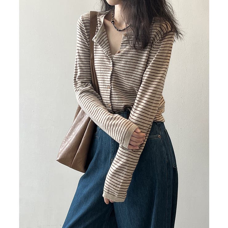 ボーダーニットカーディガン ボーダーニット カーディガン | COCOMOMO | 詳細画像7 