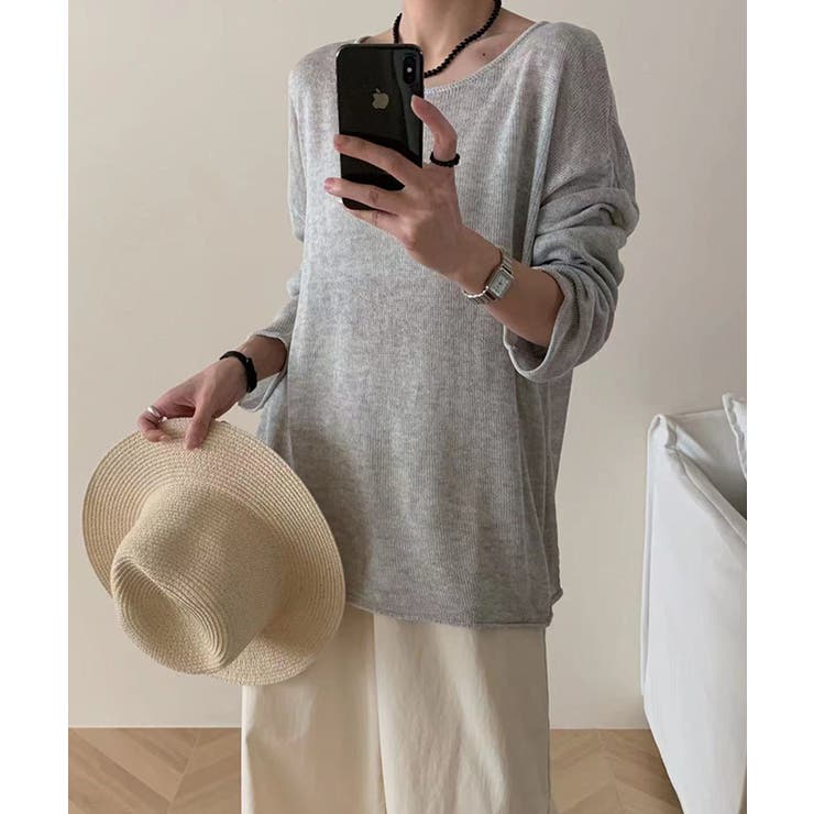 ゆるっと大人カジュアル シアーニット ラウンドネック | COCOMOMO | 詳細画像10 