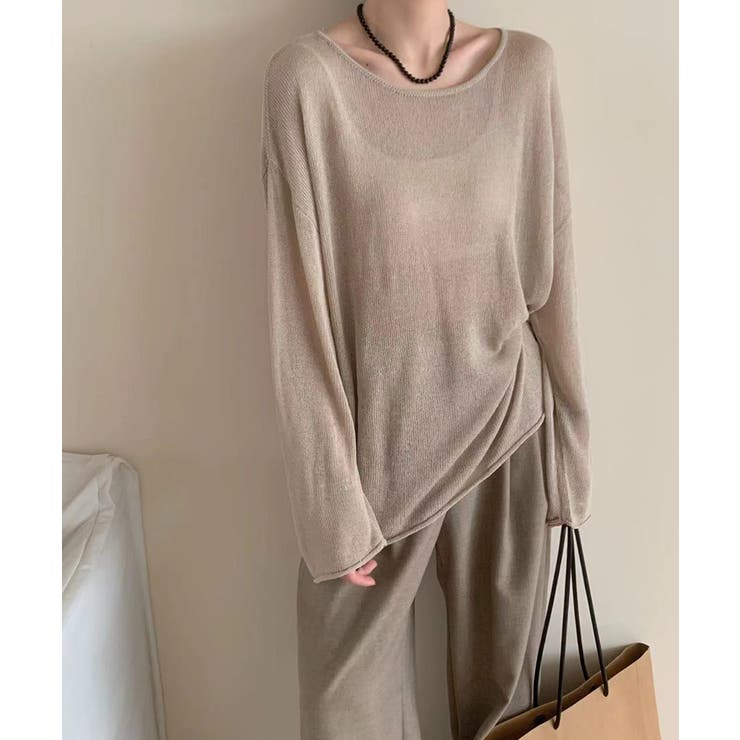 ゆるっと大人カジュアル シアーニット ラウンドネック | COCOMOMO | 詳細画像12 