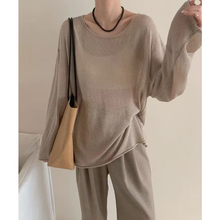 ゆるっと大人カジュアル シアーニット ラウンドネック | COCOMOMO | 詳細画像13 