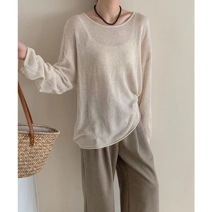 ゆるっと大人カジュアル シアーニット ラウンドネック | COCOMOMO | 詳細画像21 