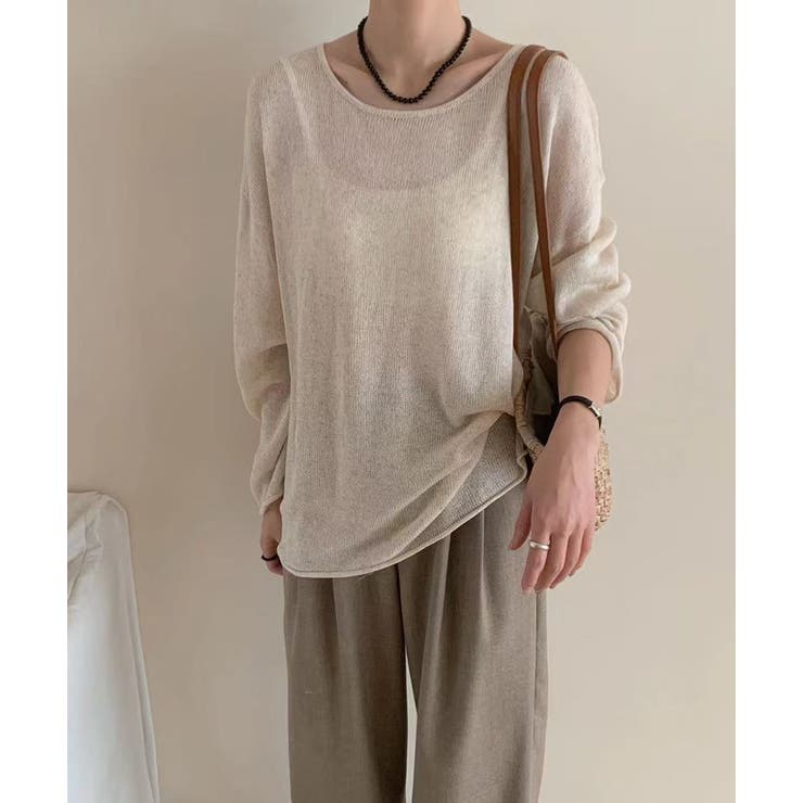 ゆるっと大人カジュアル シアーニット ラウンドネック | COCOMOMO | 詳細画像22 