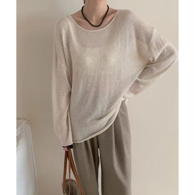 ゆるっと大人カジュアル シアーニット ラウンドネック | COCOMOMO | 詳細画像23 