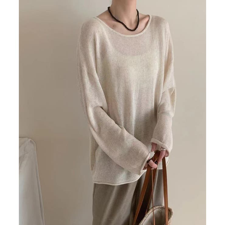 ゆるっと大人カジュアル シアーニット ラウンドネック | COCOMOMO | 詳細画像24 