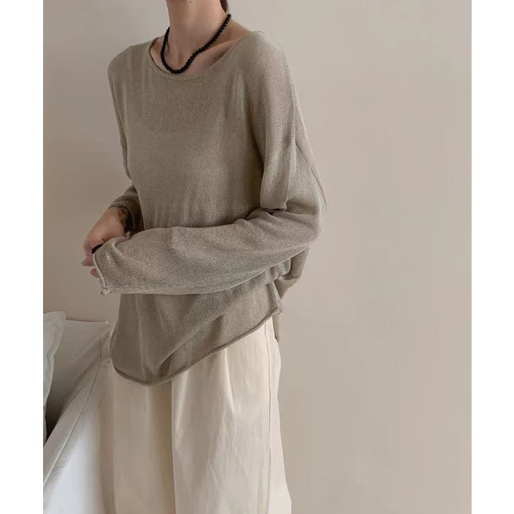 ゆるっと大人カジュアル シアーニット ラウンドネック | COCOMOMO | 詳細画像26 