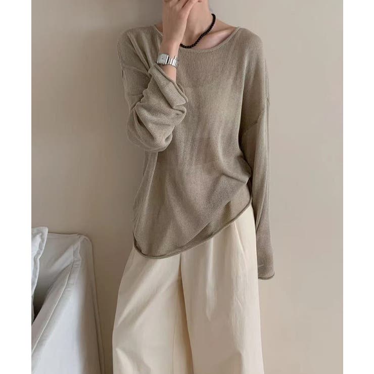 ゆるっと大人カジュアル シアーニット ラウンドネック | COCOMOMO | 詳細画像27 