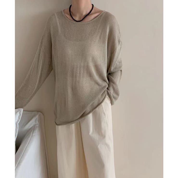 ゆるっと大人カジュアル シアーニット ラウンドネック | COCOMOMO | 詳細画像29 