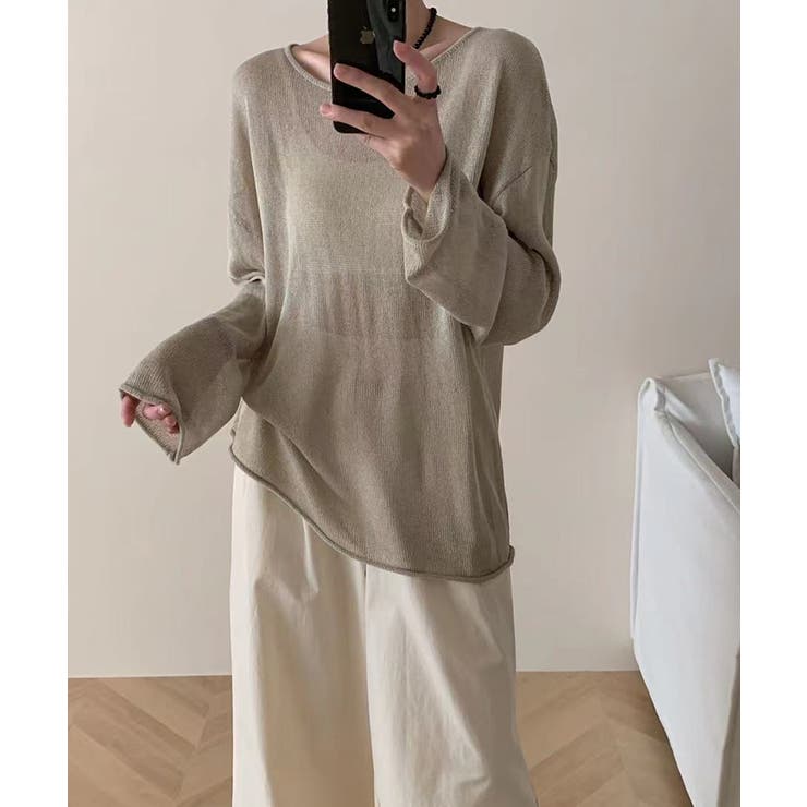 ゆるっと大人カジュアル シアーニット ラウンドネック | COCOMOMO | 詳細画像30 