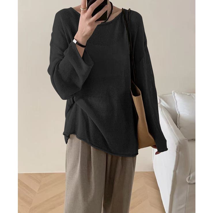 ゆるっと大人カジュアル シアーニット ラウンドネック | COCOMOMO | 詳細画像34 