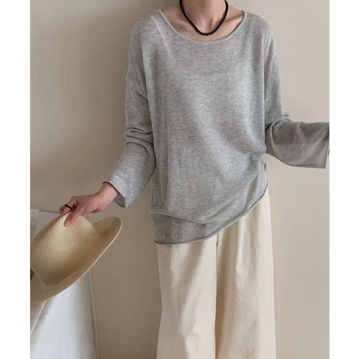 ゆるっと大人カジュアル シアーニット ラウンドネック | COCOMOMO | 詳細画像6 