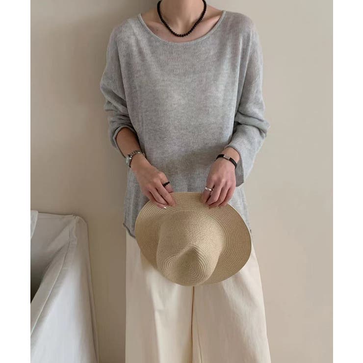 ゆるっと大人カジュアル シアーニット ラウンドネック | COCOMOMO | 詳細画像8 